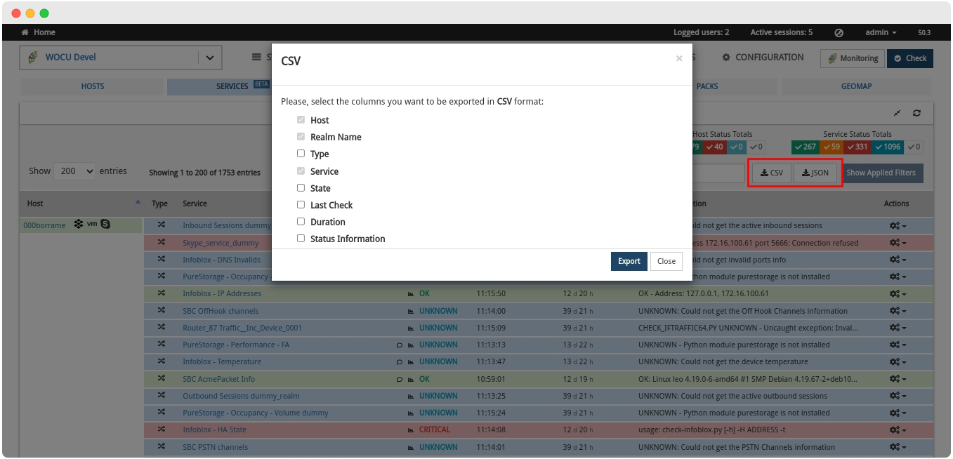 Export-Services-CSV-JSON-WOCU